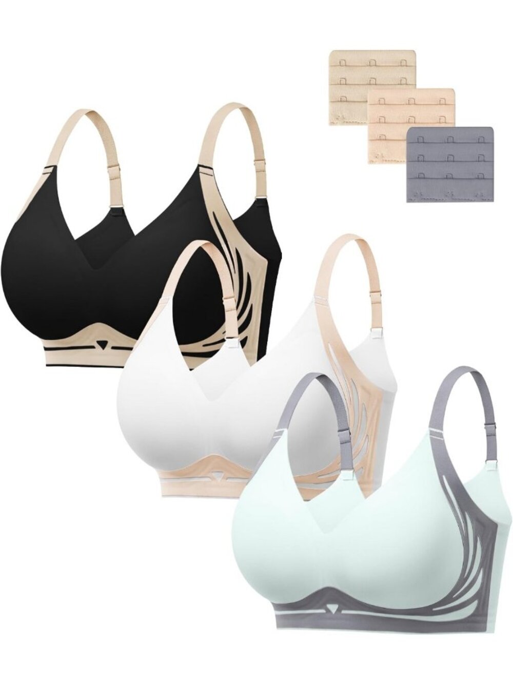 Comfortable Wireless Push-Up Jelly Bras for Women - No Underwire, Soft Fit